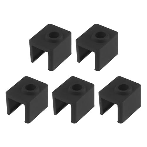 ECSiNG 5 Stück Heizblock-Silikon-Abdecksocken Kompatibel mit Elegoo Neptune 4 Und 4 Pro 3D-Drucker Extruder Hotend-Teile Zubehör 18,9 X 22,9 X 17,9 mm Schwarz von ECSiNG