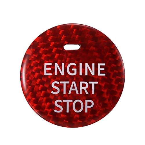 ECSiNG Auto Startknopf Kohlefaser Abdeckung Auto Motor Start Stop Push Switch Zündabdeckung Aufkleber Auto Innenverkleidung Dekorationen Kompatibel mit CX-3/CX-4/CX-5/CX-8/MX-5 von ECSiNG