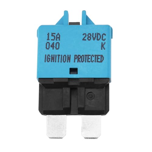 ECSiNG 15A Flachsicherungs-Leistungsschalter mit Manueller Reset-Funktion für Automobile, LKW, Boote & mehr - 1-28 V, 15 A, Kunststoff, Chassis Mount, Standard, Manueller Reset von ECSiNG