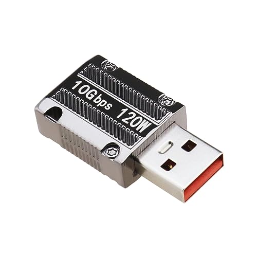 ECSiNG USB 3.1 Stecker auf Typ-C Buchse Adapter Konverter 10 Gbit/s Supergeschwindigkeit Übertragung Datensynchronisation Und 120W Schnelles Aufladen für Laptop PC Ladegerät Powerbank von ECSiNG