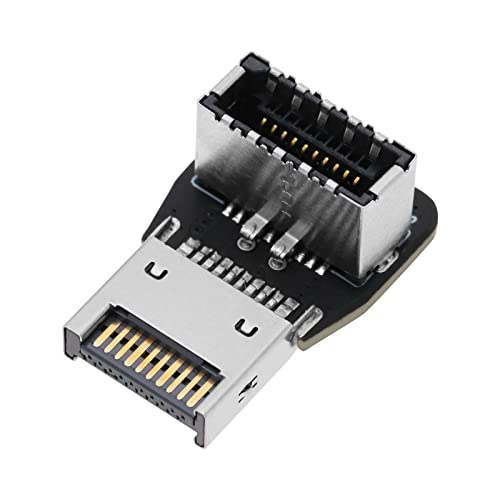 ECSiNG Vorderer Adapter Typ E Motherboard PC Typ E Stecker auf Buchse Adapter Konverter 90 Grad gewinkelt PH74A unterstützt USB 3.1 10G / USB3.2 20G Vollgeschwindigkeit von ECSiNG