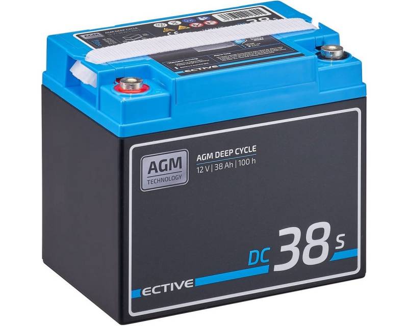 ECTIVE ECTIVE Deep Cycle AGM Batterie 12V 38Ah m Display für Wohnmobil Batterie, (12 V V) von ECTIVE