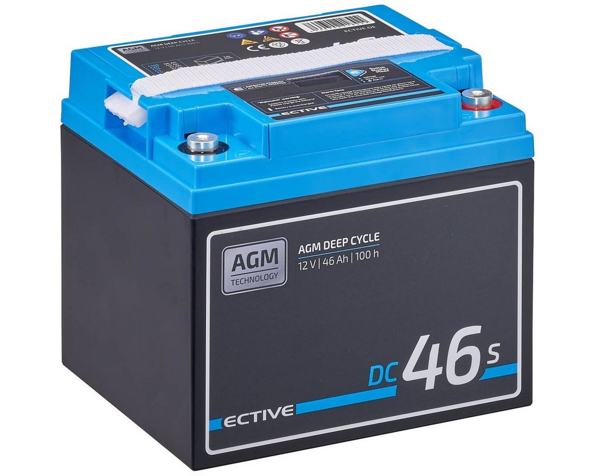 ECTIVE ECTIVE Deep Cycle AGM Batterie 12V 46Ah m Display für Wohnmobil Batterie, (12 V V) von ECTIVE