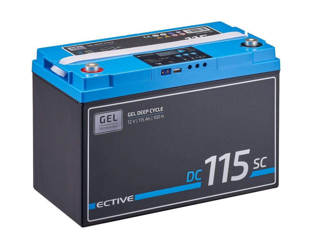 ECTIVE ECTIVE Deep Cycle Gel Solar Batterie 12V 115Ah mit Laderegler Batterie, (12 V V) von ECTIVE