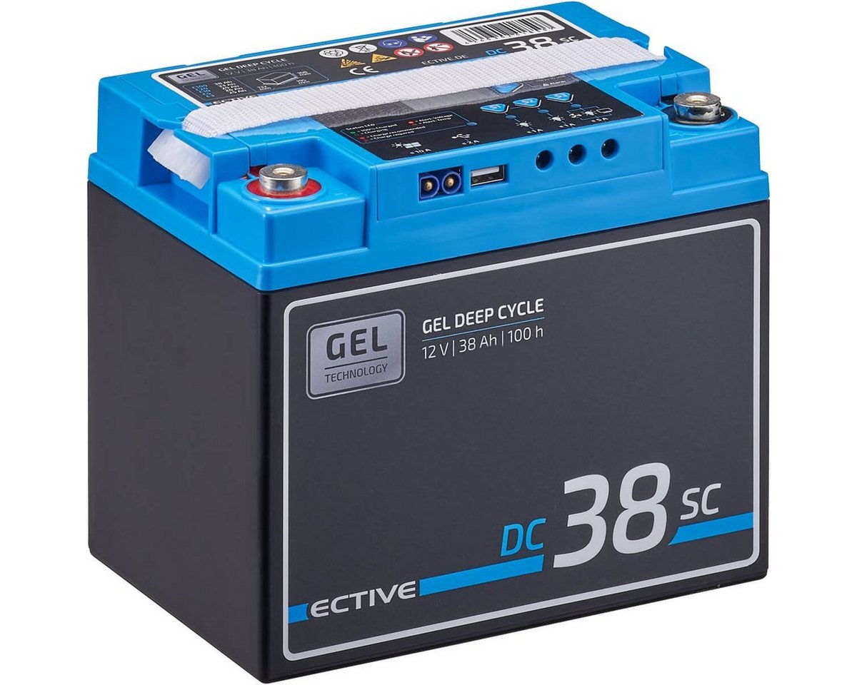 ECTIVE ECTIVE Deep Cycle Gel Solar Batterie 12V 38Ah Laderegler USB Display Batterie, (12 V V) von ECTIVE