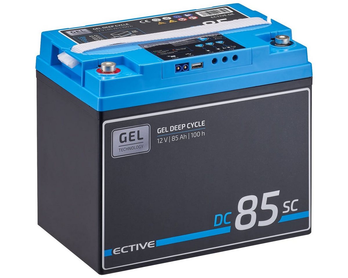 ECTIVE ECTIVE Deep Cycle Gel Solar Batterie 12V 85Ah Laderegler USB Display Batterie, (12 V V) von ECTIVE