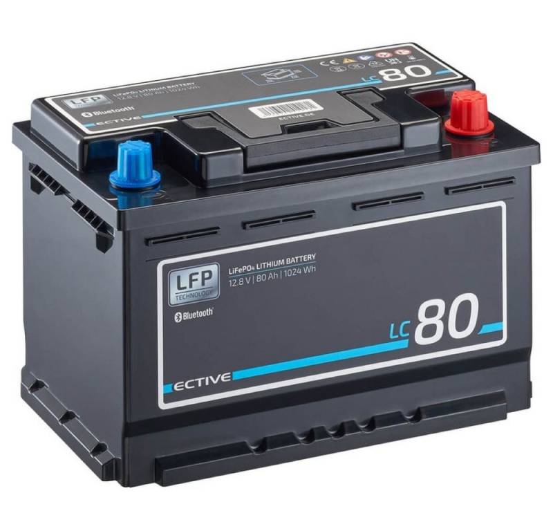 ECTIVE ECTIVE LC 80 BT 12V LiFePO4 Lithium Versorgungsbatterie 80 Ah Batterie von ECTIVE
