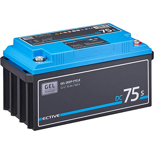 ECTIVE Gel Batterie DC75SC - 12V, 75Ah, mit Nachfüllpacks, LCD-Display - Deep Cycle VRLA Versorgungsbatterie, Solarbatterie, Bootsbatterie, Starterbatterie, Blei Akku für Wohnwagen, Camper von ECTIVE