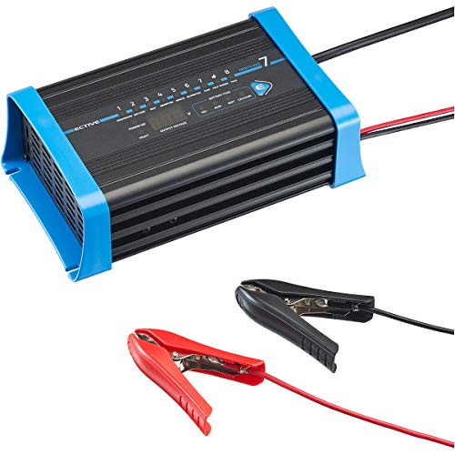 ECTIVE Multiload 7 Batterieladegerät - 7A, 12V, 8 Stufen, automatisch, mit Erhaltungsladung, Starthilfe - Autobatterie Ladegerät, Erhaltungsgerät, Batterieerhaltungsgerät für Nass, AGM,Gel Batterie von ECTIVE