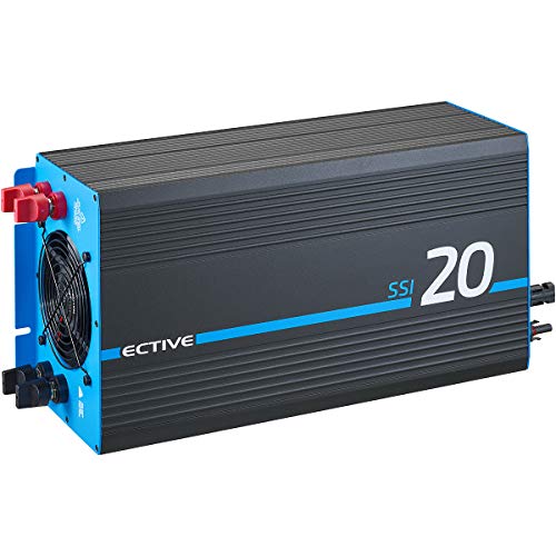 ECTIVE Reiner Sinsus Wechselrichter SSI 20 - 2000W, 20A, 24V auf 230V, , Überlastschutz, Überhitzungsschutz, mit MPPT-Laderegler - Spannungswandler, Umwandler, Stromwandler, Batterieladegerät von ECTIVE