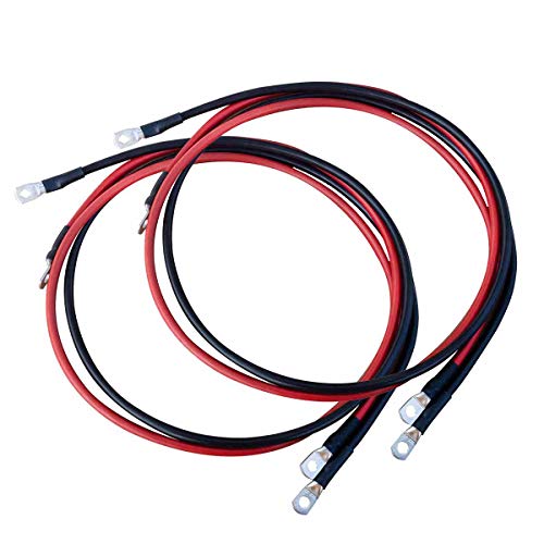 ECTIVE Wechselrichter-Kabel – M8/M8, 1,5m, rot/schwarz, Kupfer, 35 mm² - Batteriekabel, Kabel-Satz, Kabel für Wechselrichter 2500W mit Ringösen für 12V Batterie, Versorgungsbatterie, Autobatterie von ECTIVE