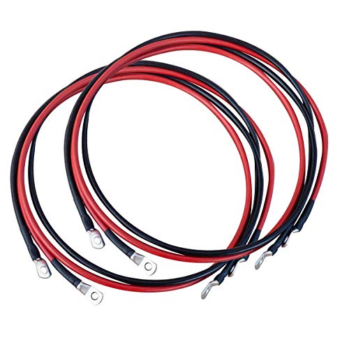 ECTIVE Wechselrichter Kabel – M8/M8, 1m, rot/schwarz, Kupfer, 16 mm² - Batteriekabel, Kabel-Satz für Wechselrichter 2000W mit Ringösen für 12V Batterie, Versorgungsbatterie, Autobatterie von ECTIVE