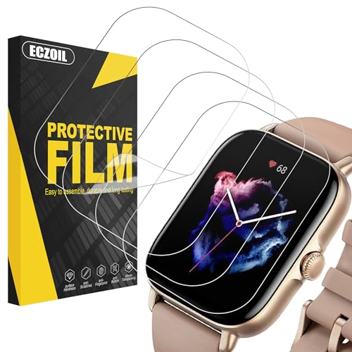 ECZOIL 4 Stück Displayschutz Kompatibel für Amazfit GTS 3,TPU Anti-Kratzer ohne Blasen Hohe Auflösung Schutzfolie ECZOIL 4 Stück Displayschutz Kompatibel für Amazfit GTS 3,TPU Anti-Kratzer ohne Blasen Hohe Auflösung Schutzfolie von ECZOIL