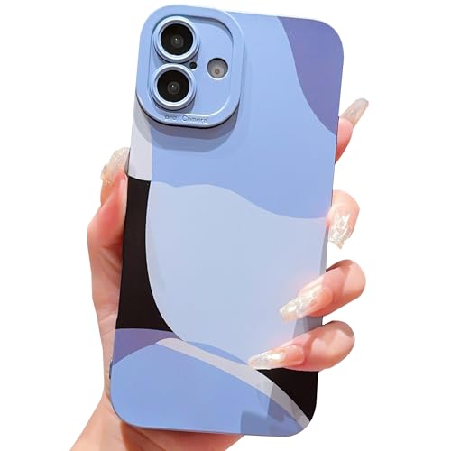 ECZOIL Aesthetic Handyhülle für iPhone 16 Hülle,Niedliche Kunst Malerei Mädchen Süße Weich TPU Kameraschutz Phone Case for Frauen und Mädchen-Schwarz von ECZOIL