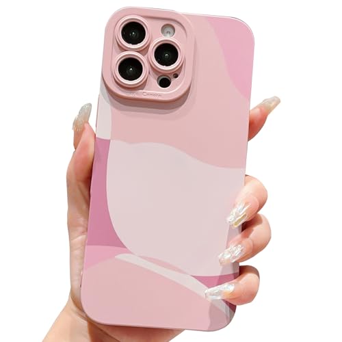 ECZOIL Aesthetic Handyhülle für iPhone 16 Pro Max Hülle,Niedliche Kunst Malerei Mädchen Süße Weich TPU Kameraschutz Phone Case for Frauen und Mädchen-Rosa von ECZOIL
