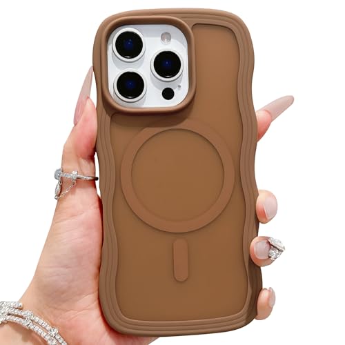 ECZOIL Magnetische Schutzhülle für iPhone 16 Pro Max, niedlich, durchscheinend, matt, gelockter Wellenrahmen, für Damen, Herren, Mokka-Braun ECZOIL Magnetische Schutzhülle für iPhone 16 Pro Max, niedlich, durchscheinend, matt, gelockter Wellenrahmen, für Damen, Herren, Mokka-Braun von ECZOIL