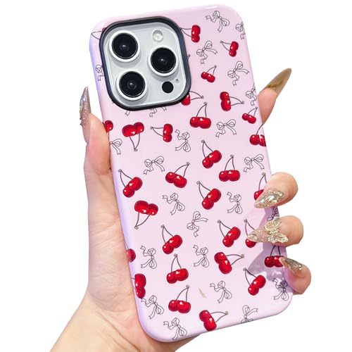 ECZOIL Schutzhülle für iPhone 15 Pro Max, niedliches, ästhetisches, trendiges Fliegenmuster, stoßfeste Hybrid-Hartschale für Damen, Rosa Kirsche ECZOIL Schutzhülle für iPhone 15 Pro Max, niedliches, ästhetisches, trendiges Fliegenmuster, stoßfeste Hybrid-Hartschale für Damen, Rosa Kirsche von ECZOIL