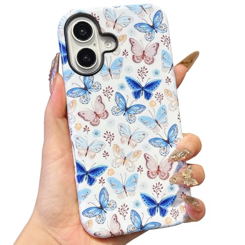 ECZOIL Schutzhülle für iPhone 16, niedliches, ästhetisches, trendiges Schmetterlingsmuster, stoßfeste Hybrid-Hartschale für Damen, Schmetterling ECZOIL Schutzhülle für iPhone 16, niedliches, ästhetisches, trendiges Schmetterlingsmuster, stoßfeste Hybrid-Hartschale für Damen, Schmetterling von ECZOIL