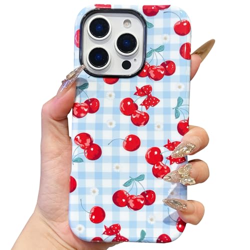 ECZOIL Schutzhülle für iPhone 16 Pro, niedliches, ästhetisches, trendiges Fliegenmuster, stoßfeste Hybrid-Hartschale für Damen, Blau mit Kirschrot ECZOIL Schutzhülle für iPhone 16 Pro, niedliches, ästhetisches, trendiges Fliegenmuster, stoßfeste Hybrid-Hartschale für Damen, Blau mit Kirschrot von ECZOIL