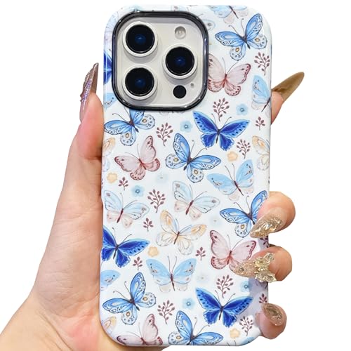 ECZOIL Schutzhülle für iPhone 16 Pro Max, niedliches, ästhetisches, trendiges Schmetterlingsmuster, stoßfeste Hybrid-Hartschale für Damen, Schmetterling ECZOIL Schutzhülle für iPhone 16 Pro Max, niedliches, ästhetisches, trendiges Schmetterlingsmuster, stoßfeste Hybrid-Hartschale für Damen, Schmetterling von ECZOIL