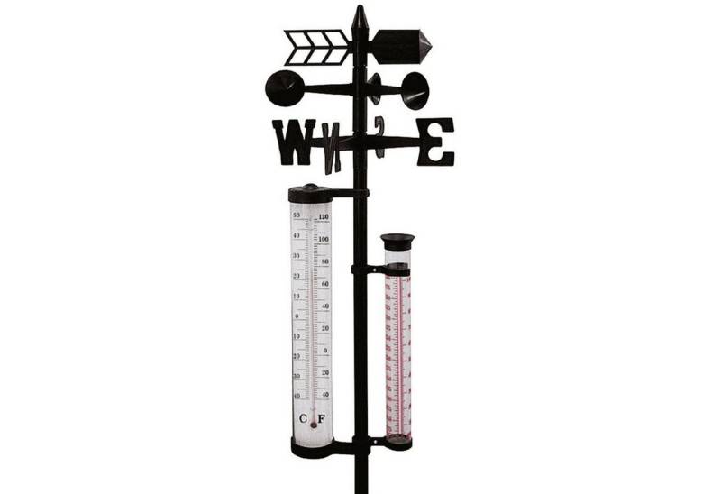 EDCO Garten Wetterstation 145cm Regenmesser Windmesser Thermometer Wetterme Wetterstation von EDCO