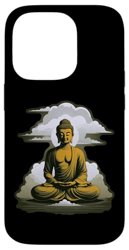 Buddha meditiert vor Wolken 2 - Fan Fun Hülle für iPhone 14 Pro von EDDArt