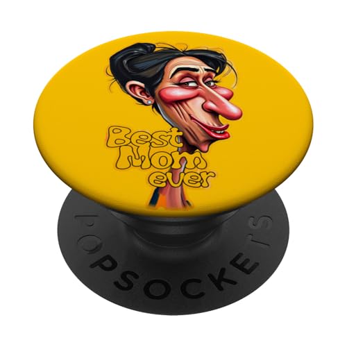 Karikatur einer Frau - Best Mom ever 1 - FAN FUN PopSockets Klebender PopGrip Karikatur einer Frau - Best Mom ever 1 - FAN FUN PopSockets Klebender PopGrip von EDDArt