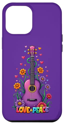 Love Peace Guitar 3, Retro-Design, Flower Power, für Fans Hülle für iPhone 12 Pro Max Love Peace Guitar 3, Retro-Design, Flower Power, für Fans Hülle für iPhone 12 Pro Max von EDDArt