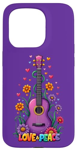 Love Peace Guitar 3, Retro-Design, Flower Power, für Fans Hülle für iPhone 15 Pro Love Peace Guitar 3, Retro-Design, Flower Power, für Fans Hülle für iPhone 15 Pro von EDDArt