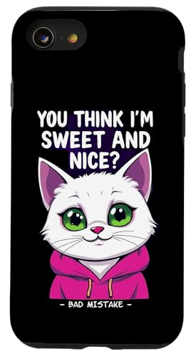 Süße weiße Katze – Sweet Bad Fehler 1 – Fan Fun Hülle für iPhone SE (2020) / 7 / 8 von EDDArt
