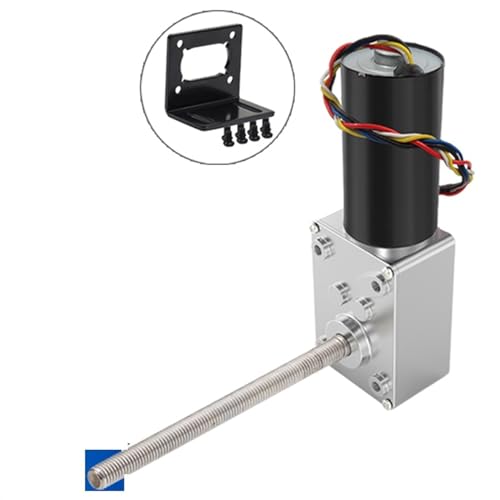 Schrittmotor, 5840-3650 Turbinenschnecken-Gleichstromgetriebemotor 12 V 24 V M8-Gewinde mit langer Welle 70 kg. CM Vorwärts- und Rückwärtsgeschwindigkeitsregulierender bürstenloser Motor(16RPM,24V Bra von EDEDE