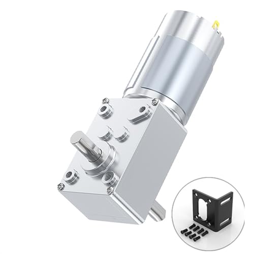 Schrittmotor, 5840-555 Miniatur-Bürsten-Gleichstrommotor 12V24V Bidirektionale D-Achse 11RPM ~ 470RPM Metallgetriebe Vorwärts- und Rückwärtsschaltgetriebemotor(80RPM,24V Bracket Motor) von EDEDE
