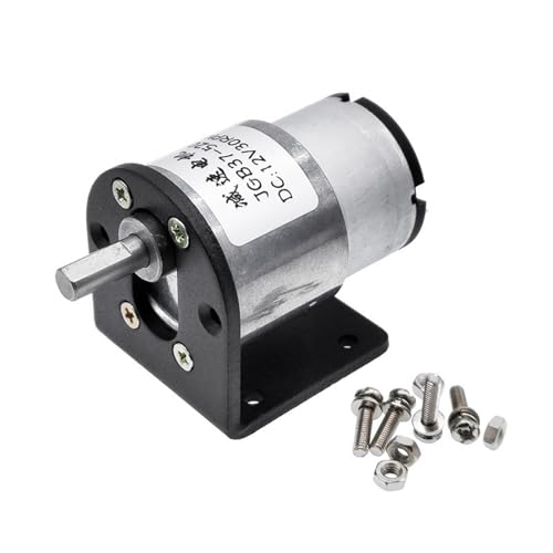 Schrittmotor, JGB37-520 12V 24V Getriebemotor mit Drehmoment, neuer Getriebemotor, 5/10/20/30/45/60/100/200/300/600 U/min(100RPM,12V with bracket) von EDEDE