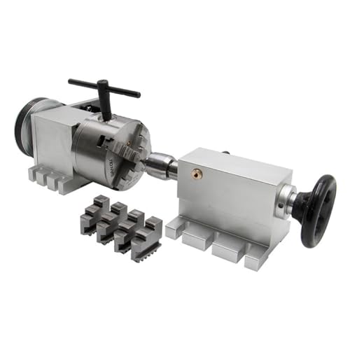 Schrittmotor, Nema 34 Schrittmotor mit geschlossenem Regelkreis (4:1) K12-100 mm 4-Backenfutter 4. Achse A Aixs-Drehachse + Reitstock for Oberfräse(Figure 4 no motor) von EDEDE