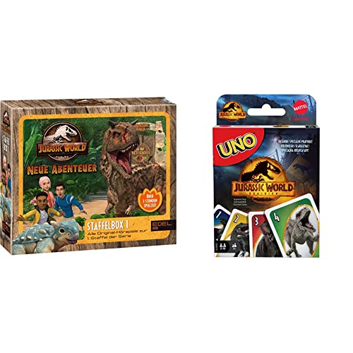 Jurassic World - Neue Abenteuer: Alle Original-Hörspiele zur 1. Staffel & Mattel Games GXD72 - UNO Jurassic World Dominion Kartenspiel mit Themendeck und Sonderregel, ab 7 Jahren Jurassic World - Neue Abenteuer: Alle Original-Hörspiele zur 1. Staffel & Mattel Games GXD72 - UNO Jurassic World Dominion Kartenspiel mit Themendeck und Sonderregel, ab 7 Jahren von EDEL Music & Entertainmen