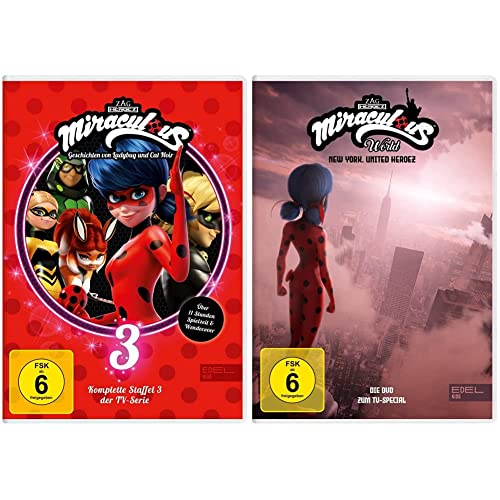 Miraculous - Geschichten von Ladybug & Cat Noir - Die komplette 3. Staffel [3 DVDs] & Miraculous World - New York, United Heroez - Die DVD zum TV-Special von EDEL