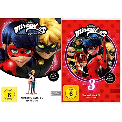 Miraculous - Geschichten von Ladybug & Cat Noir - Staffelbox (1 +2) - Die DVD zur TV-Serie & Miraculous - Geschichten von Ladybug & Cat Noir - Die komplette 3. Staffel [3 DVDs] von EDEL