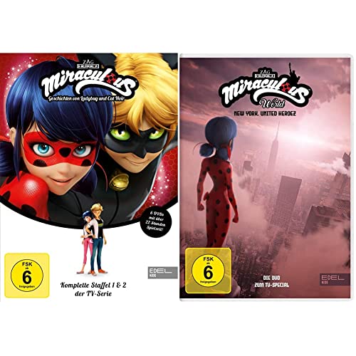 Miraculous - Geschichten von Ladybug & Cat Noir - Staffelbox (1 +2) - Die DVD zur TV-Serie & Miraculous World - New York, United Heroez - Die DVD zum TV-Special von EDEL