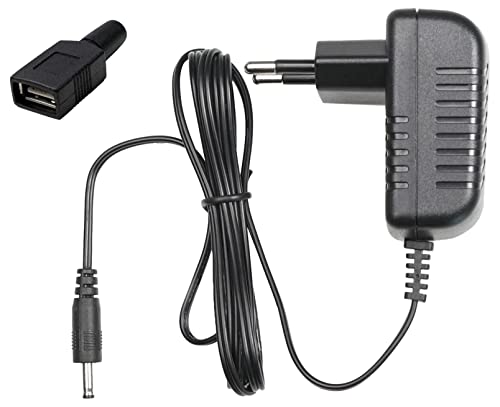 EDISION NETZTEIL 5V/1.0A 2pin EU kit mit USB-Adapter, ORIGINAL, kompatibel mit Nano T265+ Receiver, für programmierbare PVR-Funktion, Externe Stromversorgung 5V über USB, Schwarz von Edision