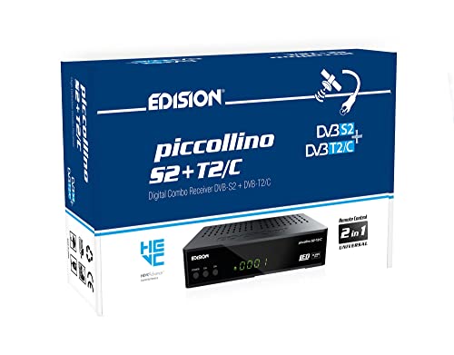 Edision PICCOLLINO S2+T2/C Combo Receiver H.265/HEVC (DVB-S2, DVB-T2, DVB-C) Full HD USB schwarz von EDISION