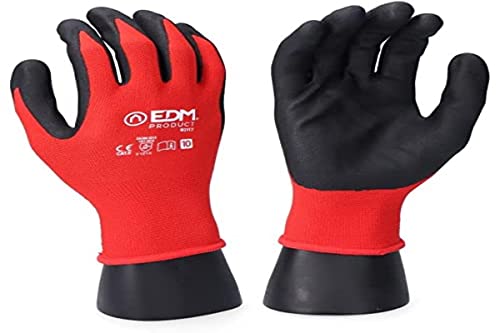 EDM Industrieller Handschuh, Nylon, Lycra, Rekube, Nitril für Touchscreen, Größe 10 von EDM