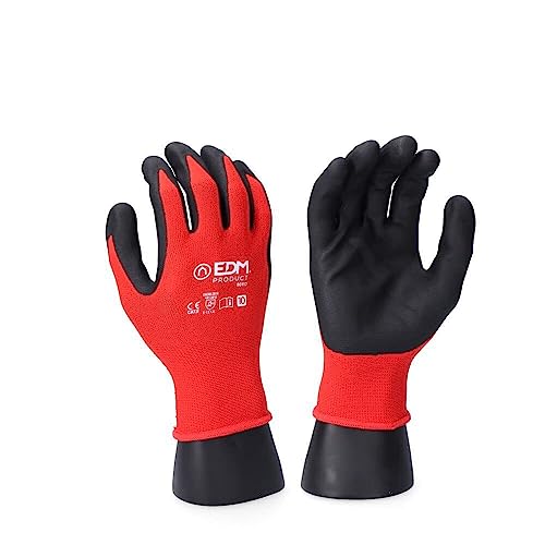 EDM Industrieller Handschuh, Nylon, Lycra, Rekube, Nitril für Touchscreen, Größe 9 von EDM