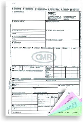 BYUP 100 x CMR Frachtbrief 4-fach selbstdurchschreibend, Trennsatz für internationalen Güterverkehr, Premium Qualität, nach neuestem ADR-Standard - Made in Germany von BYUP