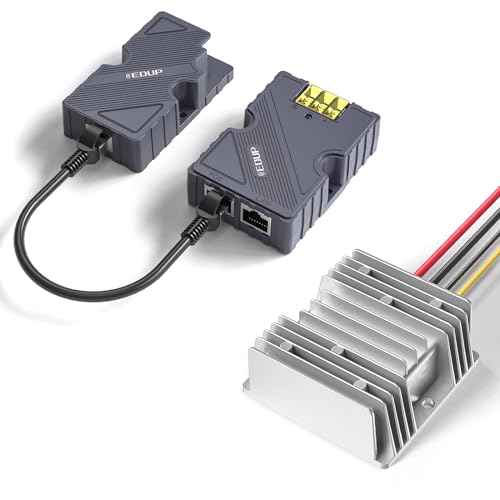 EDUP Starlink GigE PoE Injector 150W, Starlink Dishy Kabeladapter auf RJ45, Starlink DC Step UP Konverter 12V auf 48V, unterstützt Starlink V2 Internet Kit Satellitennetzwerk zu Router/Desktop/Laptop von EDUP