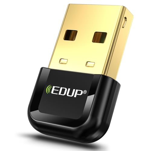 EDUP USB-Bluetooth-Adapter für PC, BT 5.3 Bluetooth-Dongle-Empfänger, unterstützt Windows 11/10/8.1, Plug-and-Play für Desktop, Laptop, Maus, Tastatur, Drucker, Headsets, Lautsprecher, PS4/XBOX-Contr von EDUP