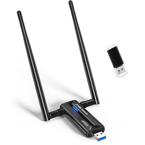 EDUP WiFi 6E USB WLAN Stick für PC, AX3000M WLAN Adapter PC Hohe Reichweite, Tri-Band 6GHz / 5GHz / 2,4GHz WLAN Antenne PC, Kompatibel mit Windows 11/10 64Bit + U-Disk-Treiber von EDUP