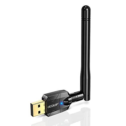 USB Bluetooth 5.1 Adapter für PC, Langstrecken 328FT / 100M USB Bluetooth Adapter Wireless Audio Dongle Bluetooth Senderempfänger für den Desktop Laptop PC mit Windows 11/10/8/8.1/7 von EDUP