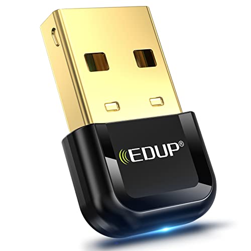 USB-Bluetooth-Adapter für PC, BT 5.3 Bluetooth-Dongle-Empfänger Unterstützung Windows 11/10/8.1 Plug and Play für Desktop, Laptop (Brown) von EDUP