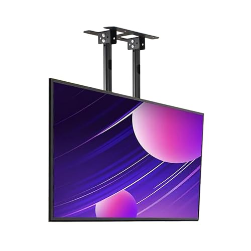 Deckenhalter TV-Halterung - Schwarze, Verstellbare Deckenhalterung Für 60-100 Zoll Fernseher, Doppelpolige Einzelbildschirm-TV-Halterung, Neigbare Teleskop-Monitorhalterung(1-2.6m) von EDXTNKQC