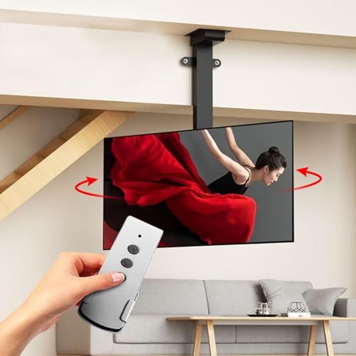 Elektrisch TV Halterung - Elektrischer TV-Lift, 360° Drehbar, Boden- Und Deckenmontage, Flexible Einstellung Der Teleskophöhe, Passend Für 32-70 Zoll Flachbildschirme Und Curved-TVs(730-1730mm) von EDXTNKQC